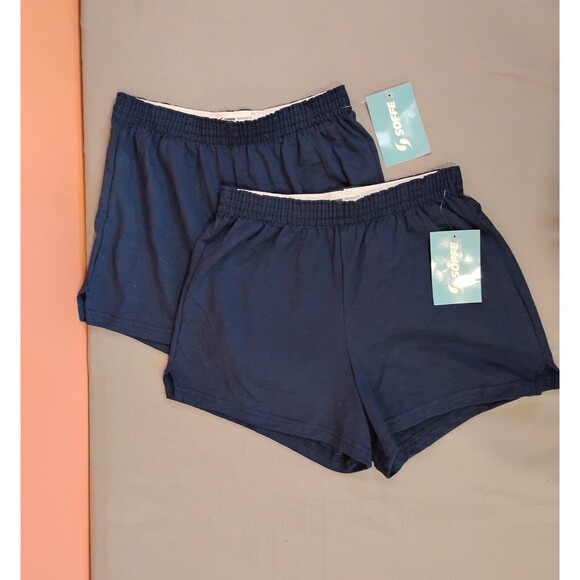 Girls Soffe Knit Elastic Shorts Navy Small 2 Pairs - Picture 1 of 3
